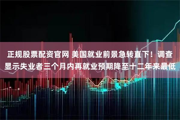 正规股票配资官网 美国就业前景急转直下!调查显示失业者三个月内再就业预期降至十二年来最低